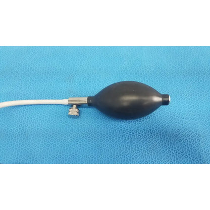 Black rubber inflation bulb with metallic valve and white tube for welch allyn hillrom blood pressure cuff thigh 13 40-55cm