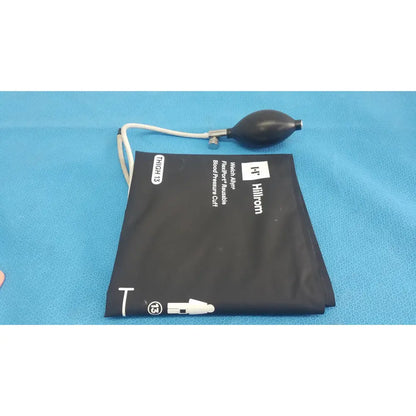 Black welch allyn hillrom blood pressure cuff thigh 13 with white tube and black inflation bulb attached