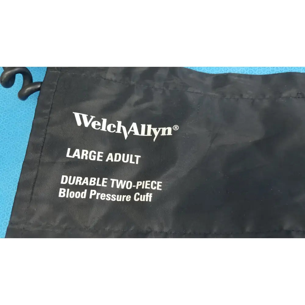 Black fabric storage bag with white text for welch allyn large durable two-piece large adult blood pressure cuff