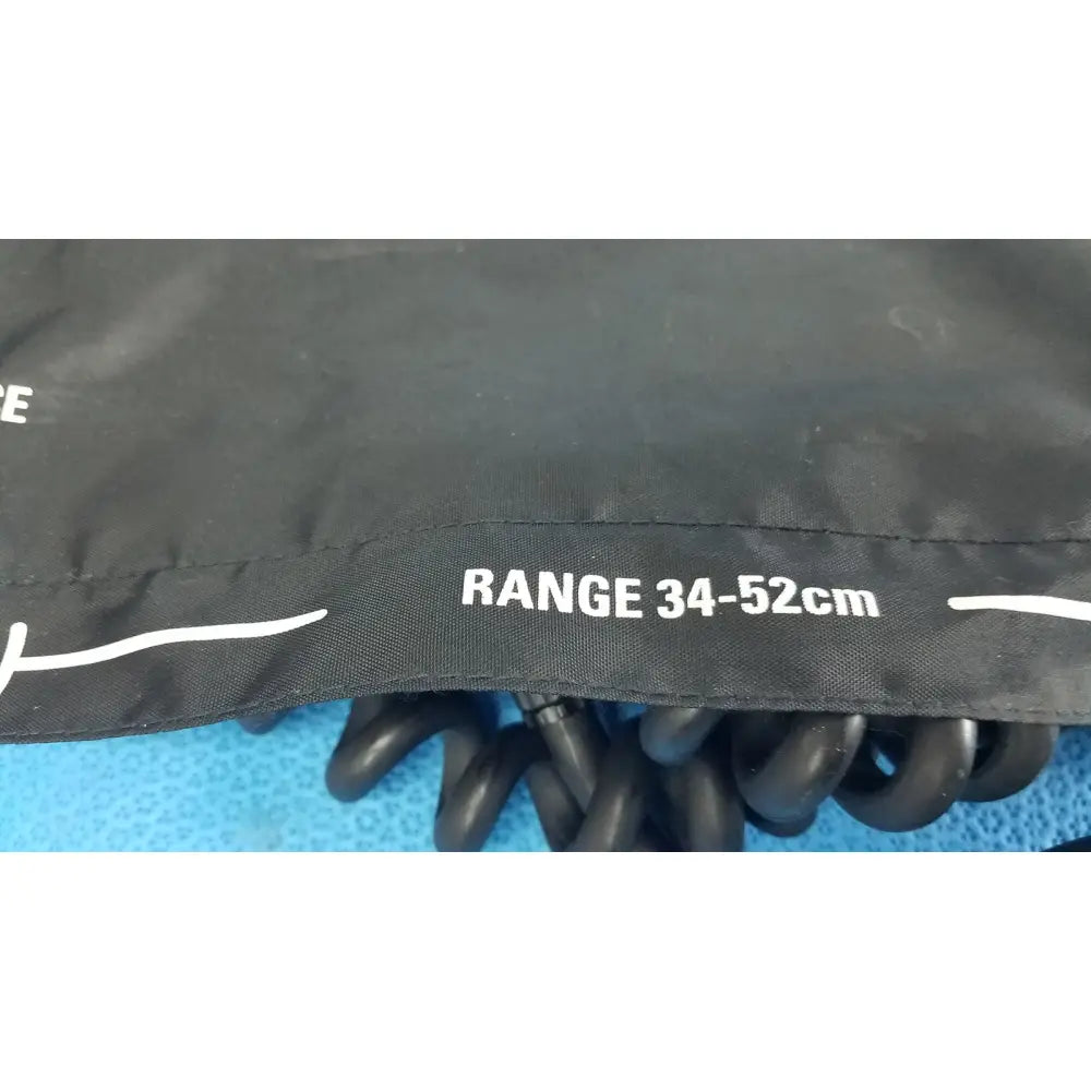 Black coiled cable with white range 34-52cm text on strap for welch allyn large adult blood pressure cuff