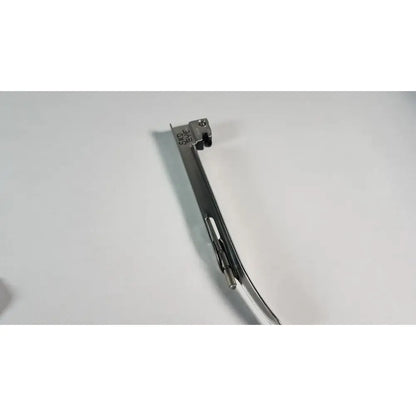 Silver surgical welch allyn miller laryngoscope blade with curved metallic handle and articulated stainless steel shaft size 3