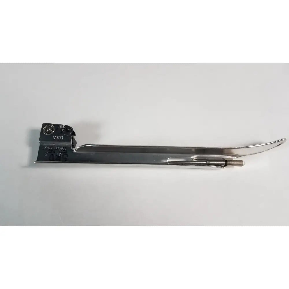 Stainless steel welch allyn miller laryngoscope blade size 3 with curved blade and usa marked handle