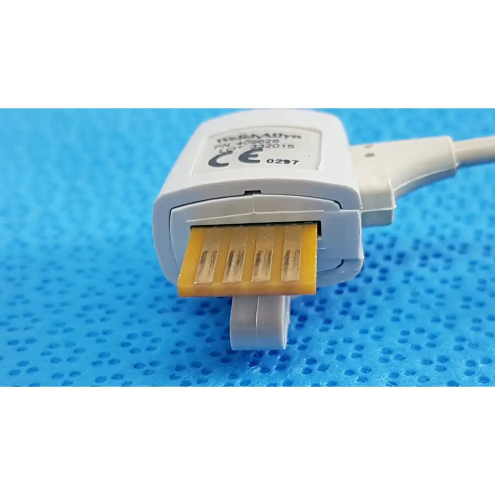 White plastic welch allyn probe connector with yellow gold-plated contact strip for rectal probe well kit lot of 2