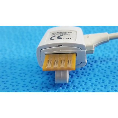 White plastic welch allyn probe connector with yellow gold-plated contact strip for rectal probe well kit lot of 2