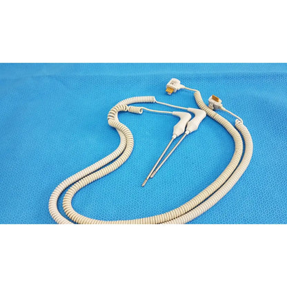 White coiled welch allyn probe with metallic connectors and probes in rectal probe well kit lot of 2