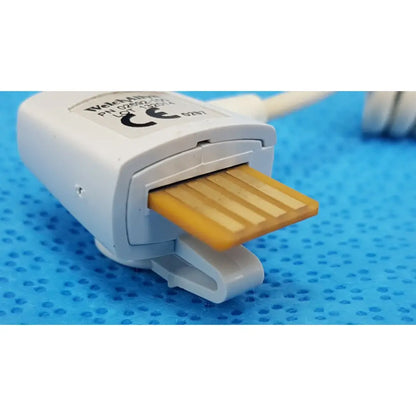 White plastic usb flash drive holder with gold microsd card inserted in welch allyn probe well kit rectal lot of 2