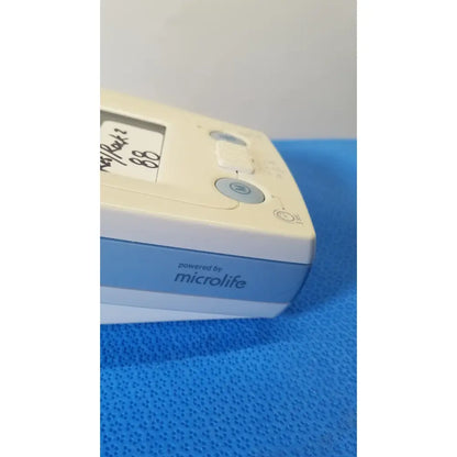 Welch allyn ProBP 2400 digital blood pressure device in cream and light blue plastic powered by Microlife