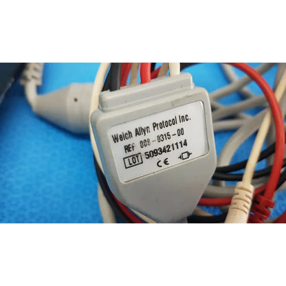 Gray plastic welch allyn propaq encore 202 el patient monitor showing the back side of the device