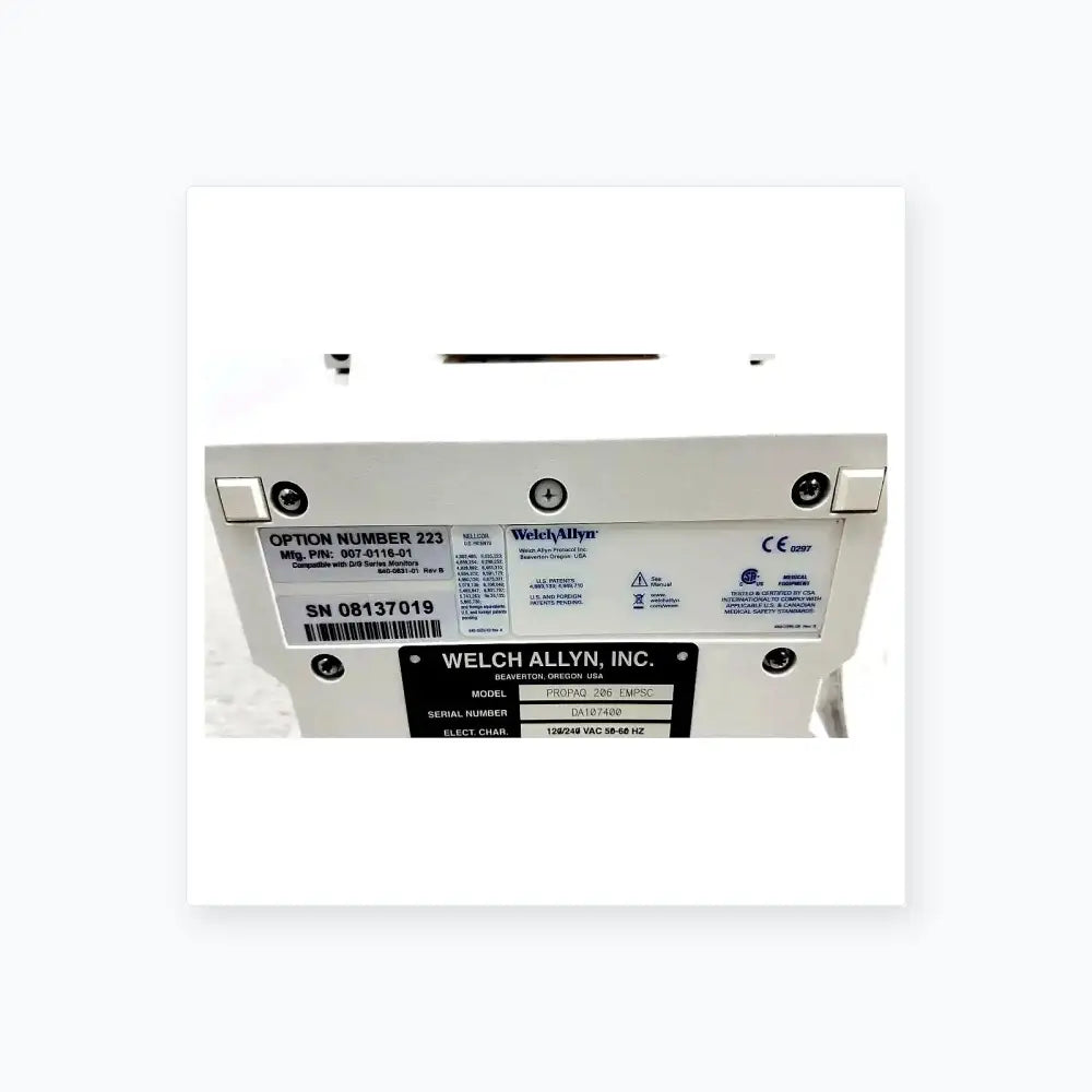Welch Allyn PROPAQ Encore 206 EL EMPSC Vital Signs Patient Monitor Kit Patient Monitor, second-hand product photo 22