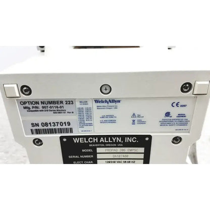 Welch Allyn PROPAQ Encore 206 EL EMPSC Vital Signs Patient Monitor Kit Patient Monitor, second-hand product photo 22
