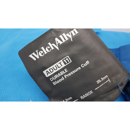 Black Welch Allyn Propaq encore adult blood pressure cuff with durable fabric and white printed branding