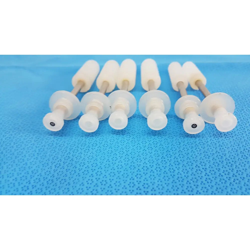 White plastic wall anchors with metal shafts for secure mounting in welch allyn rotary filling pump medical systems lot of 5