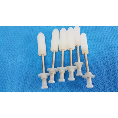 White plastic-capped metal wall anchors with threaded bases for welch allyn rotary filling pumps lot of 5