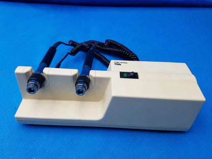 Welch allyn series transformer with two blue-handled probes and coiled black cables for allyn diagnostic use