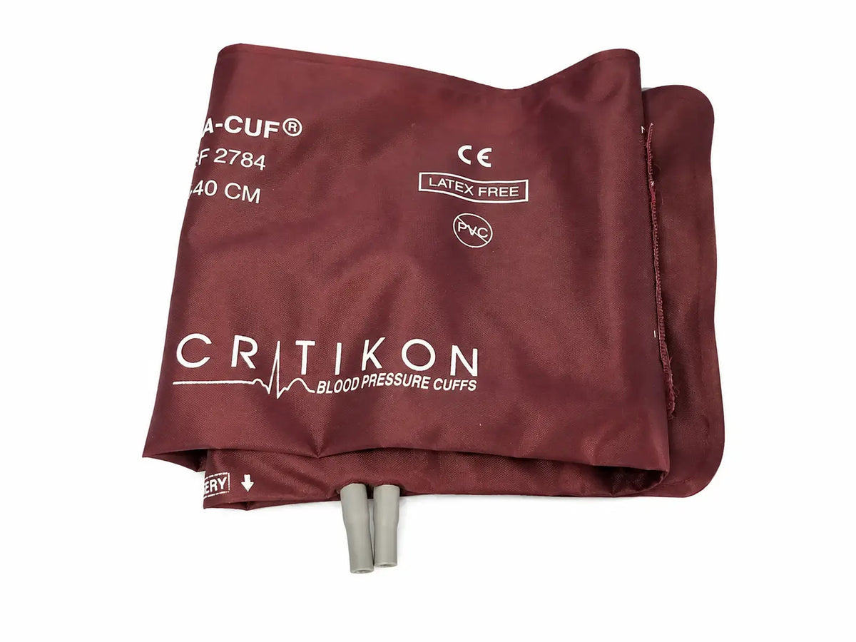 Maroon critikon blood pressure cuff made of pvc and latex-free for vital signs monitor Welch Allyn 6000 series use