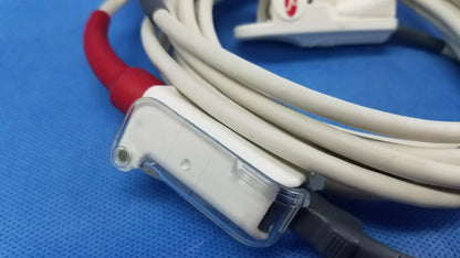White medical cable with red and black connectors and clear housing for welch allyn vital signs monitor blood pressure cuffs