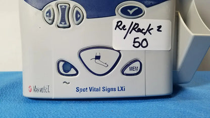 White and blue plastic medical device spot vital signs lxi by masimo in welch mismo set allyn spot vital signs patient monitor