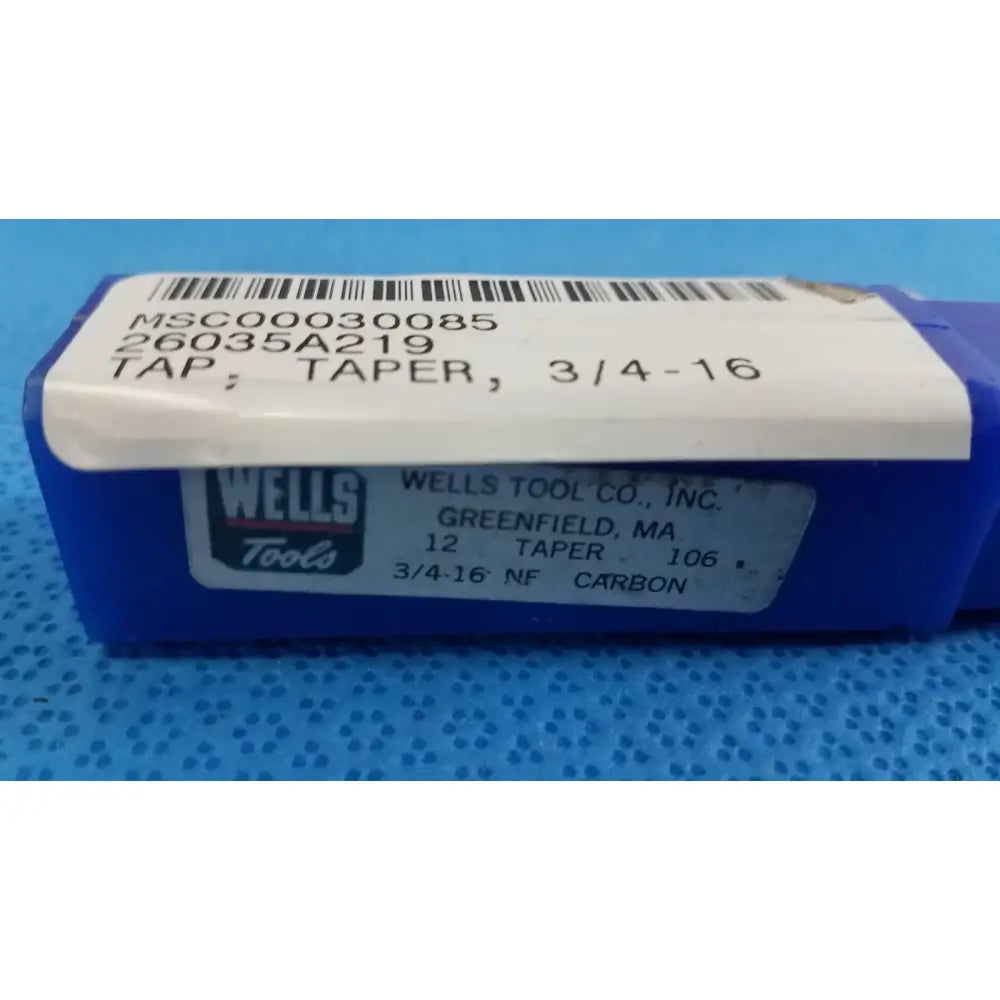 Reuse Medical Wells Tools 3/4"-16 NF Taper Tap – High-Carbon Steel, USA-Made Hand Taps, second-hand product photo 1
