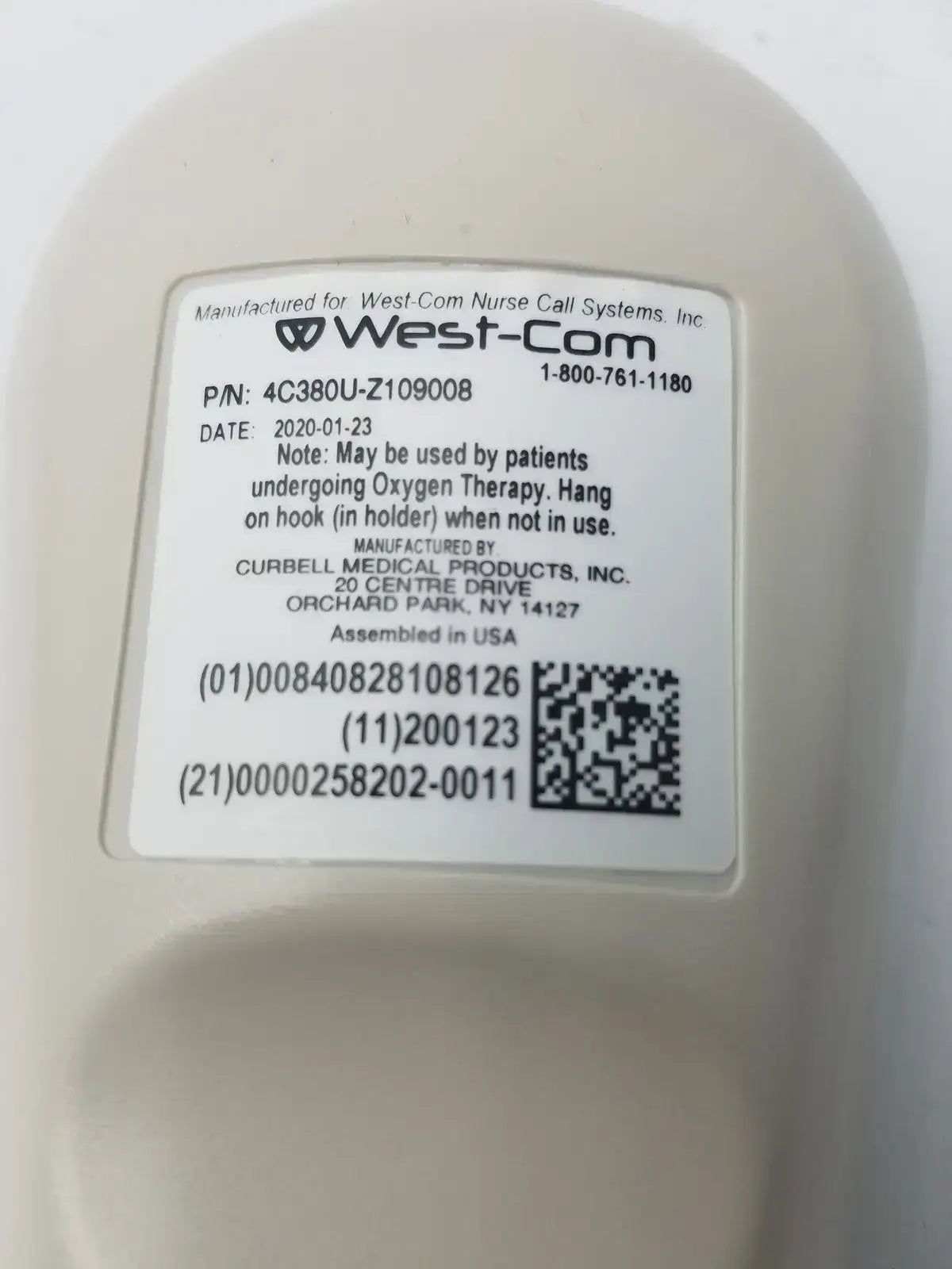 West Com Nurse Call System 4C380U-Z109008 Nurse Call System Component, second-hand product photo 6