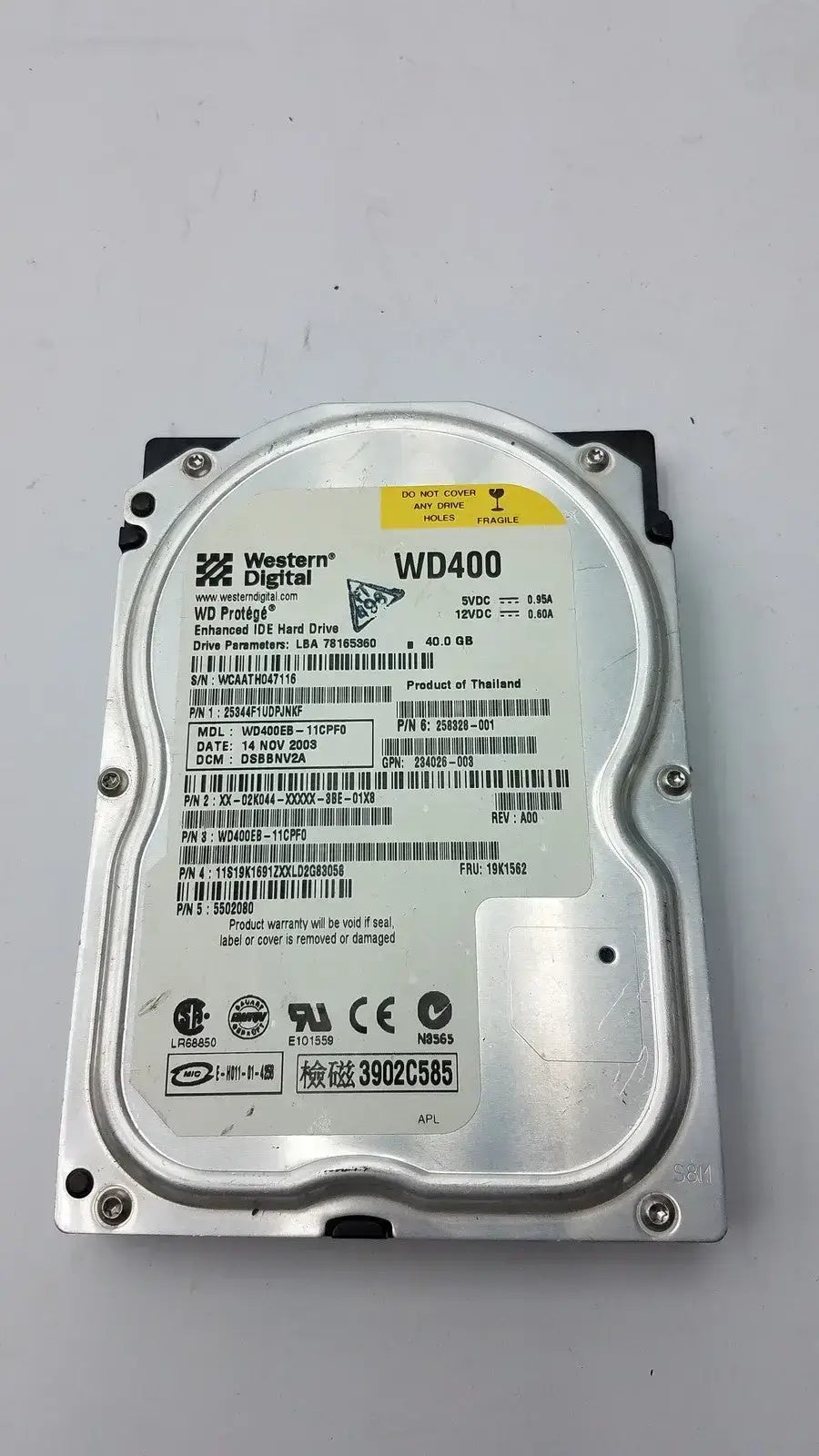 Western Digital WD400EB-00ENA0 40GB IDE Hard Drive – 3.5" Desktop HDD Internal Hard Disk Drive, second-hand product photo 7