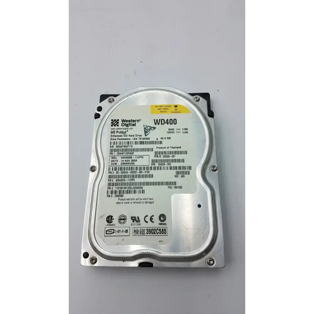 Western Digital WD400EB-00ENA0 40GB IDE Hard Drive – 3.5" Desktop HDD Internal Hard Disk Drive, second-hand product photo 7