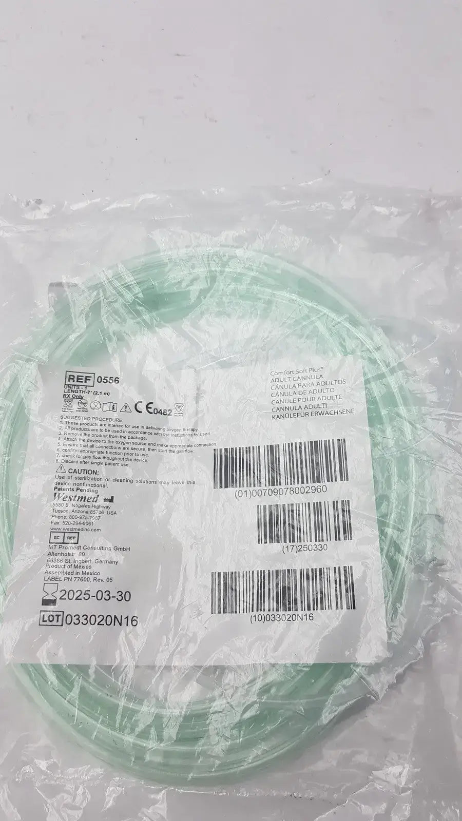 Masimo Westmed 0556 Adult Cannula with Kink Resistant Tubing Nasal Cannula, second-hand product photo 2