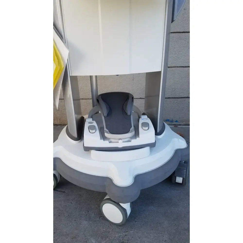 Gray and white medical cart with built-in infant seat for reuse medical use in whitestar signature phacoemulsifier system