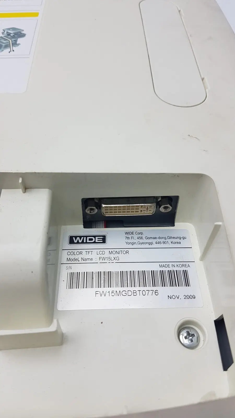 Wide Color TFT LCD Monitor Model No FW15LXG LCD Monitor, second-hand product photo 8