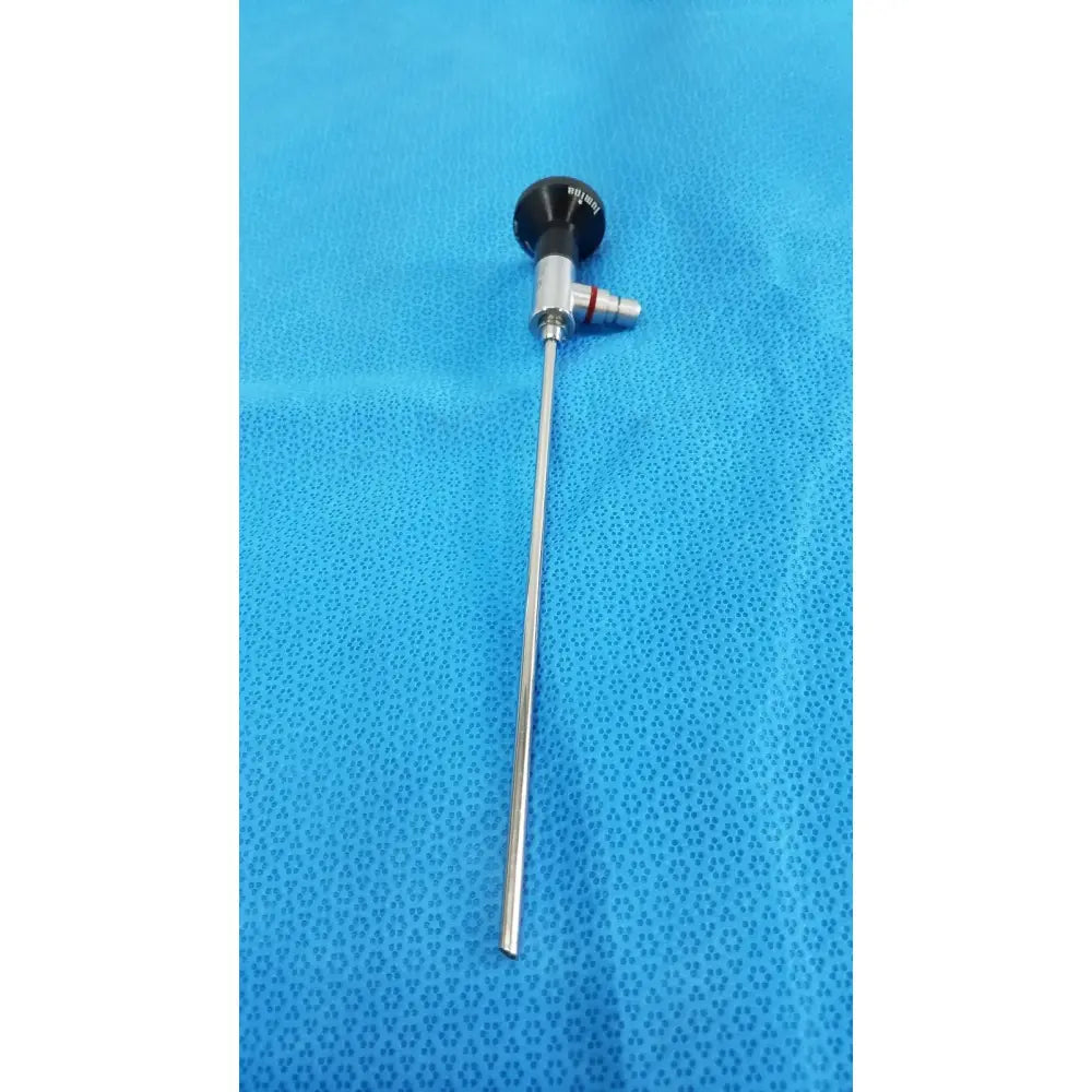 Silver surgical laryngoscope with black textured handle and metallic shaft for wolf 8471.42 arthroscopy endoscope orthopedic