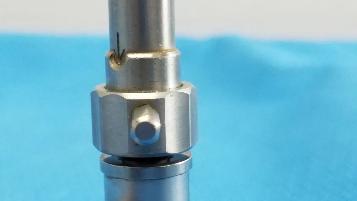 Silver metallic arthroscopy endoscope orthopedic instrument wolf 8853.41 with hexagonal collar and threaded shaft