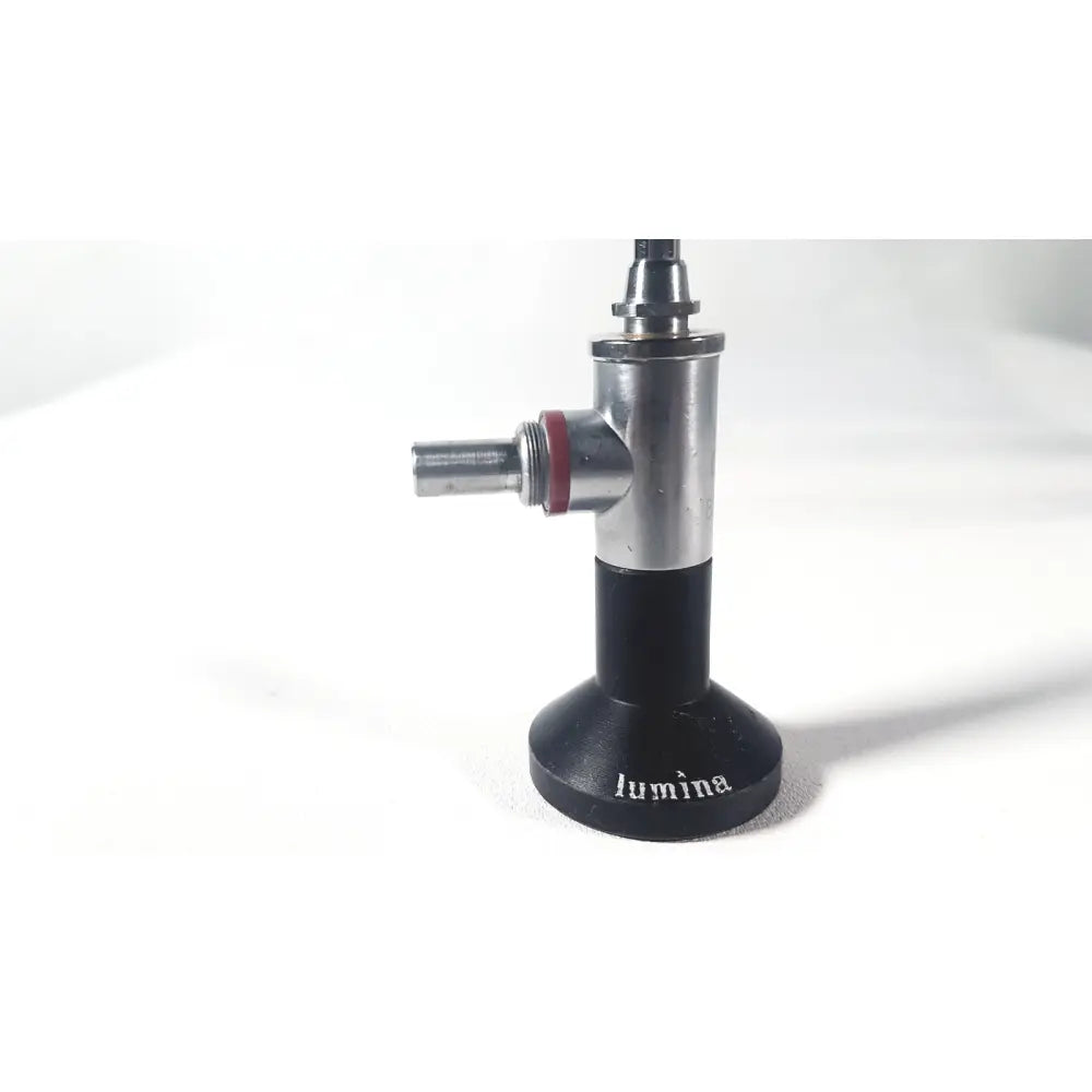 Black and silver Wolf 8853.42 25 degree rigid arthroscope with red ring accent and lumina branding at the base