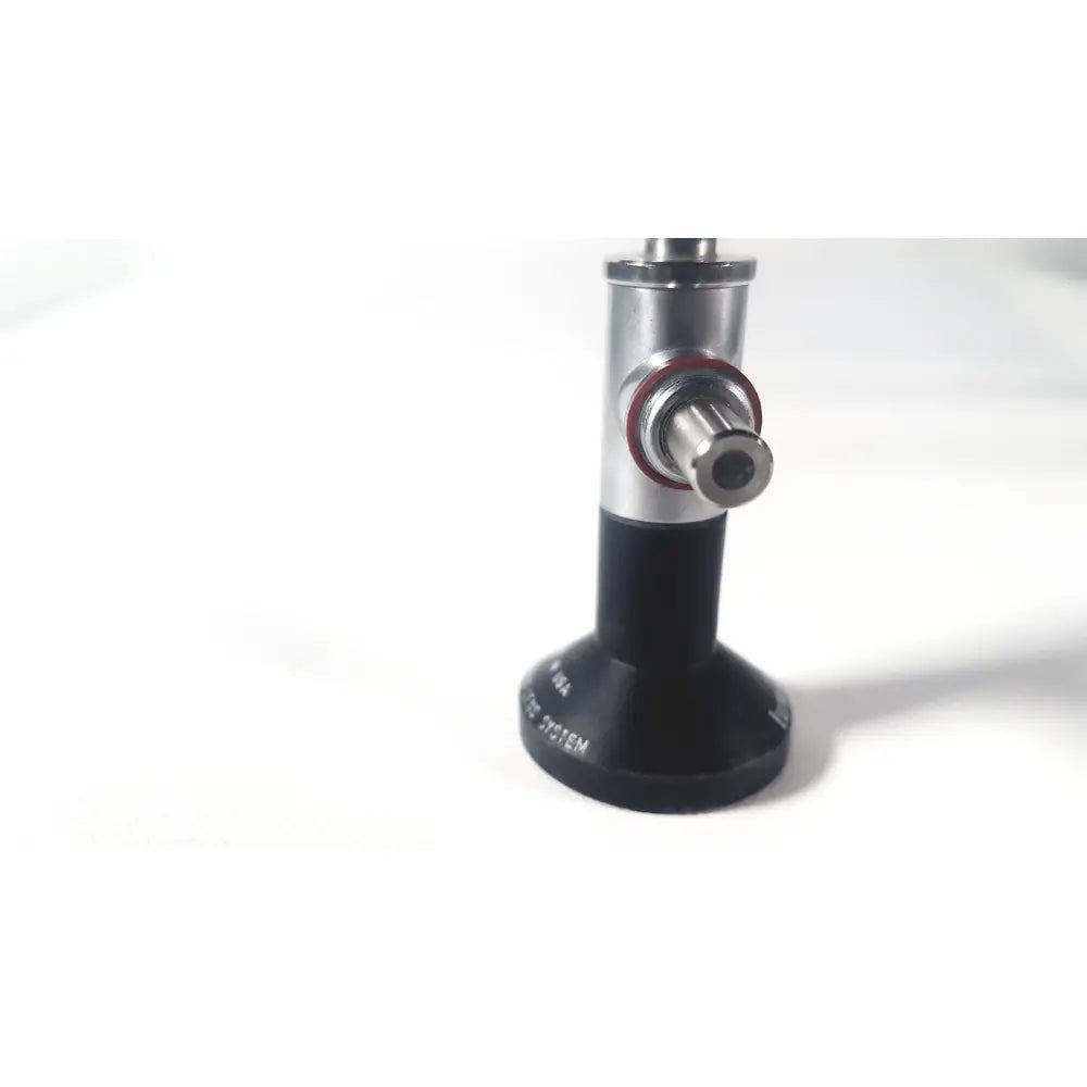 Wolf 8853.42 silver and black rigid arthroscope with 25 degree lens and red o-ring detail for medical use