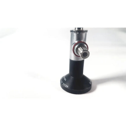 Wolf 8853.42 silver and black rigid arthroscope with 25 degree lens and red o-ring detail for medical use