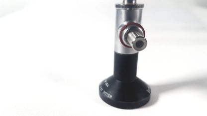 Wolf 8853.42 silver and black rigid arthroscope with 25 degree lens and red o-ring detail for medical use