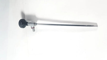 Silver wolf 8853.42 25 degree rigid arthroscope with black textured handle and metallic joints for surgical use