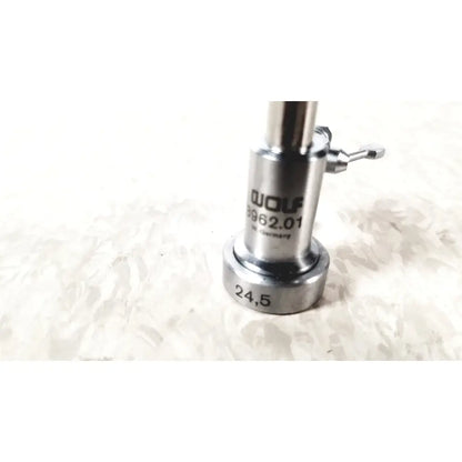 Silver metallic wolf 8962.01 sheath obturator with threaded adjustment knob for reuse medical laparoscopic instruments