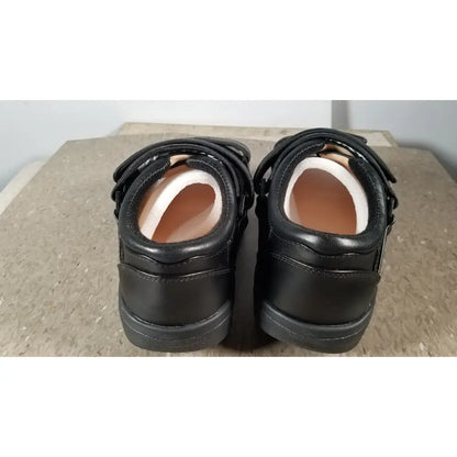 Black leather wound care shoe wcs2b with adjustable velcro straps and white insoles ref wcs2b medium size