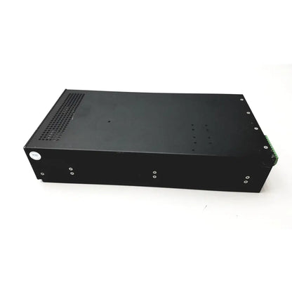 Black rectangular Xantrex XHR 60-10 power supply single output unit with perforated ventilation and green terminal connectors