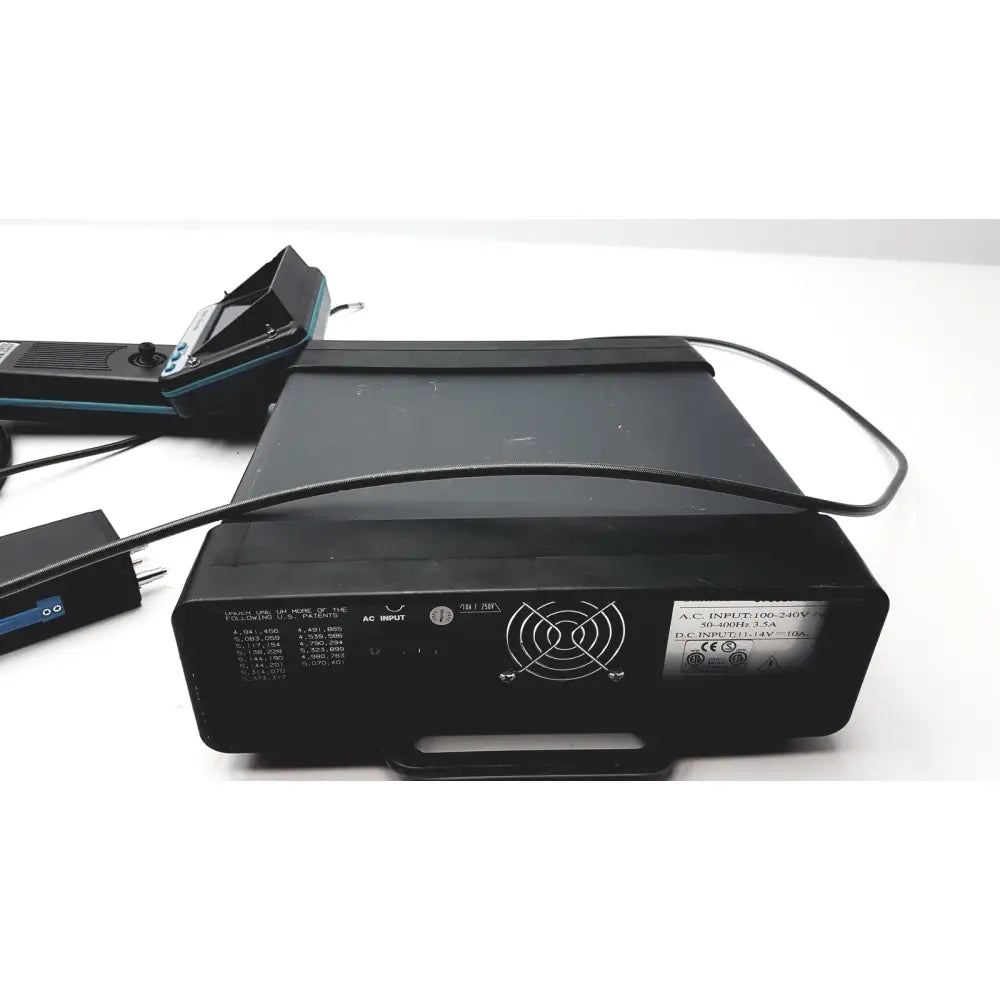 Black rectangular power supply unit with handle and labeled specifications for xl240lsa video probe handheld unit