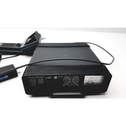 Black rectangular power supply unit with handle and labeled specifications for xl240lsa video probe handheld unit