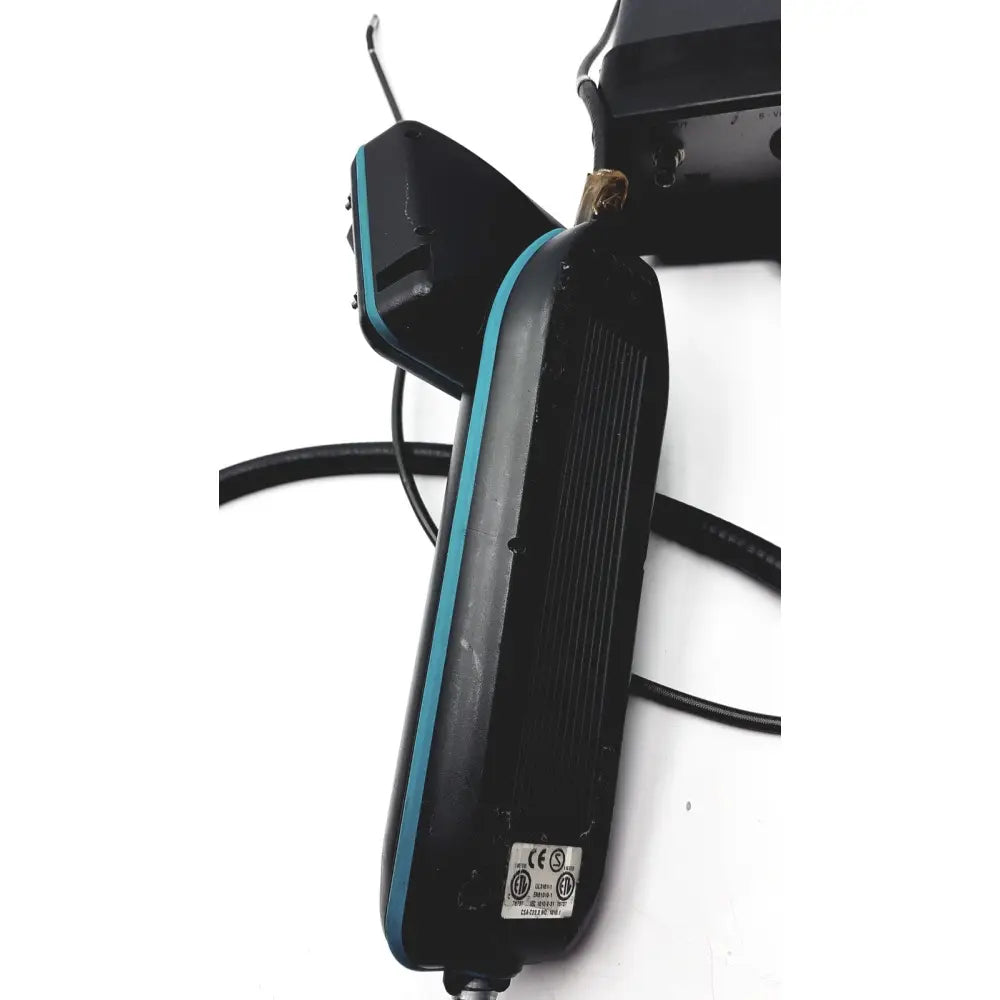 Black and teal xl240lsa video probe handheld endoscope with textured grip and attached cables for inspection use