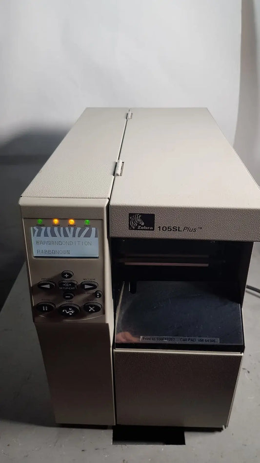 Reuse Medical Zebra 105SL PLUS USB Ethernet Thermal/Transfer Label Printer Printers, second-hand product photo 1