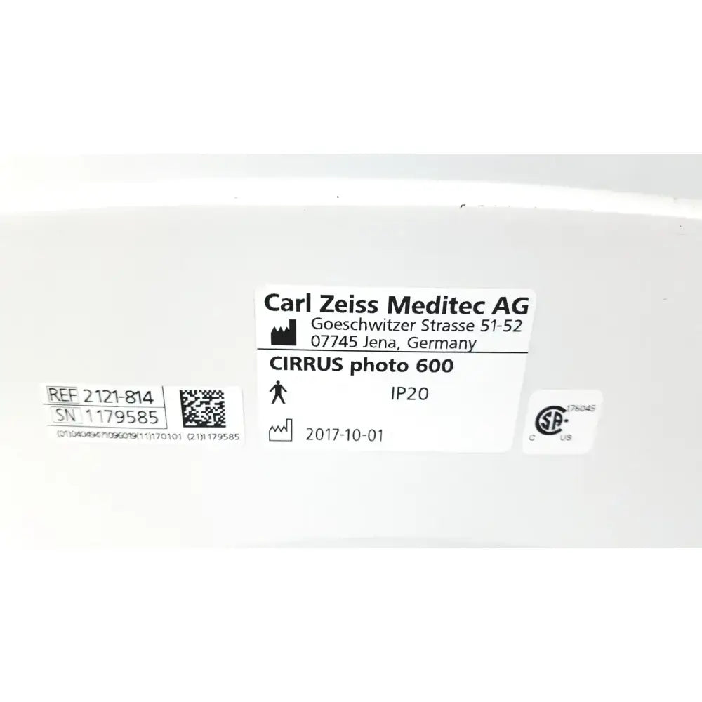 Welch Allyn Zeiss Cirrus Photo 600 Ref 2121-814 With Table, OCT Engine 10 Ophthalmic OCT Imaging System, as-is (for parts) product photo 9