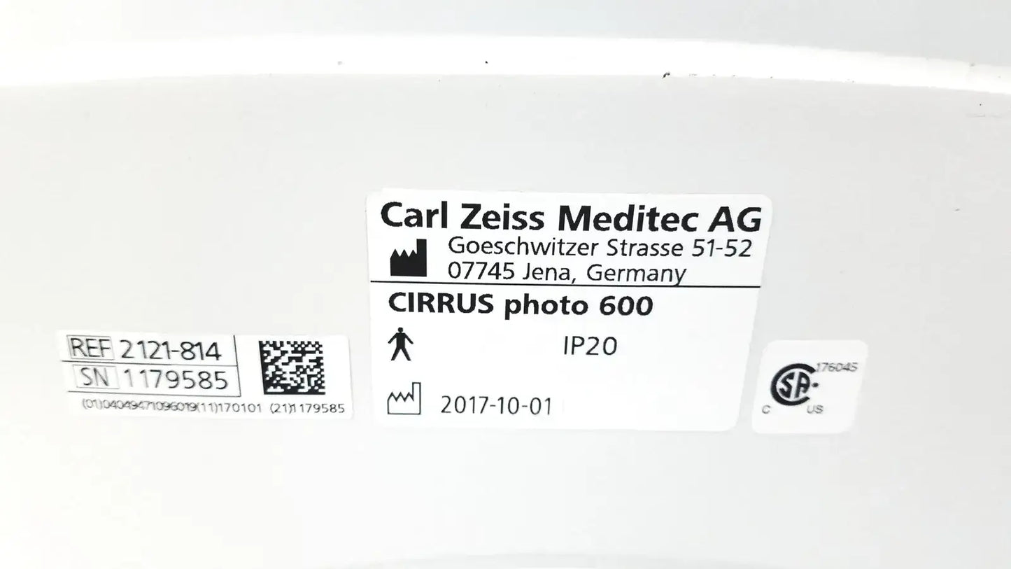 Welch Allyn Zeiss Cirrus Photo 600 Ref 2121-814 With Table, OCT Engine 10 Ophthalmic OCT Imaging System, as-is (for parts) product photo 9