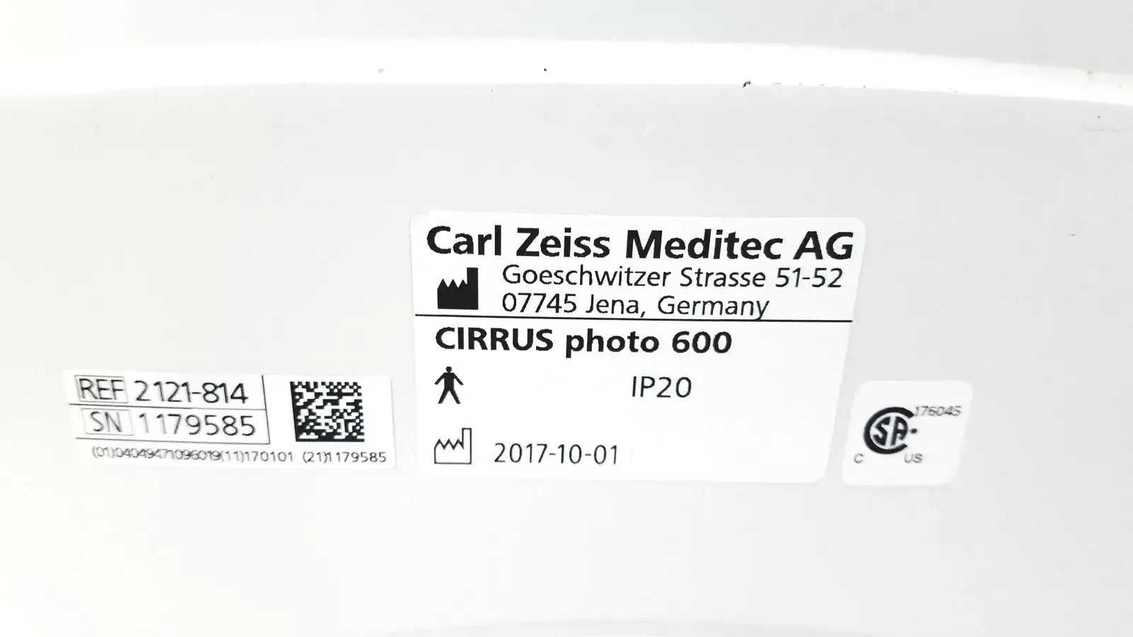 Welch Allyn Zeiss Cirrus Photo 600 Ref 2121-814 With Table, OCT Engine 10 Ophthalmic OCT Imaging System, as-is (for parts) product photo 9