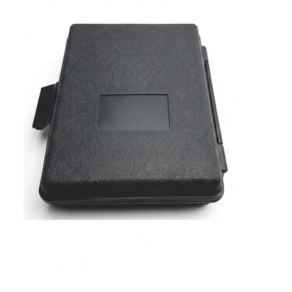Black textured plastic case with rectangular transparent window and side latches for zimmer 1550-20 tourniquet test gauge mmhg