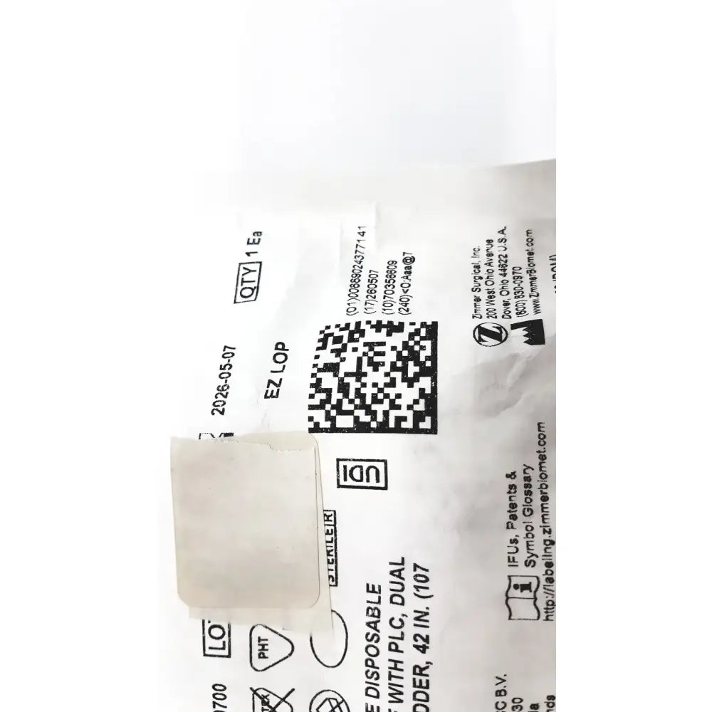 Zimmer Biomet Zimmer 60707010700 Disposable Tourniquet Cuff Single Bladder 42in Disposable Tourniquet Cuff, new product photo 3