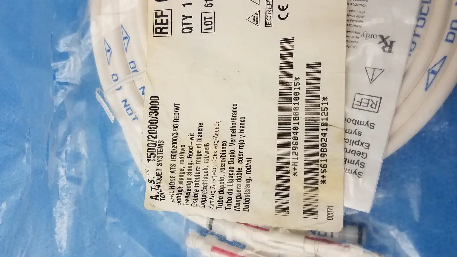 Zimmer ATS 2000 Pneumatic Dual Hose – Red – Tourniquet Cuff Connector – Used Tourniquet Cuff Connector, second-hand product photo 4