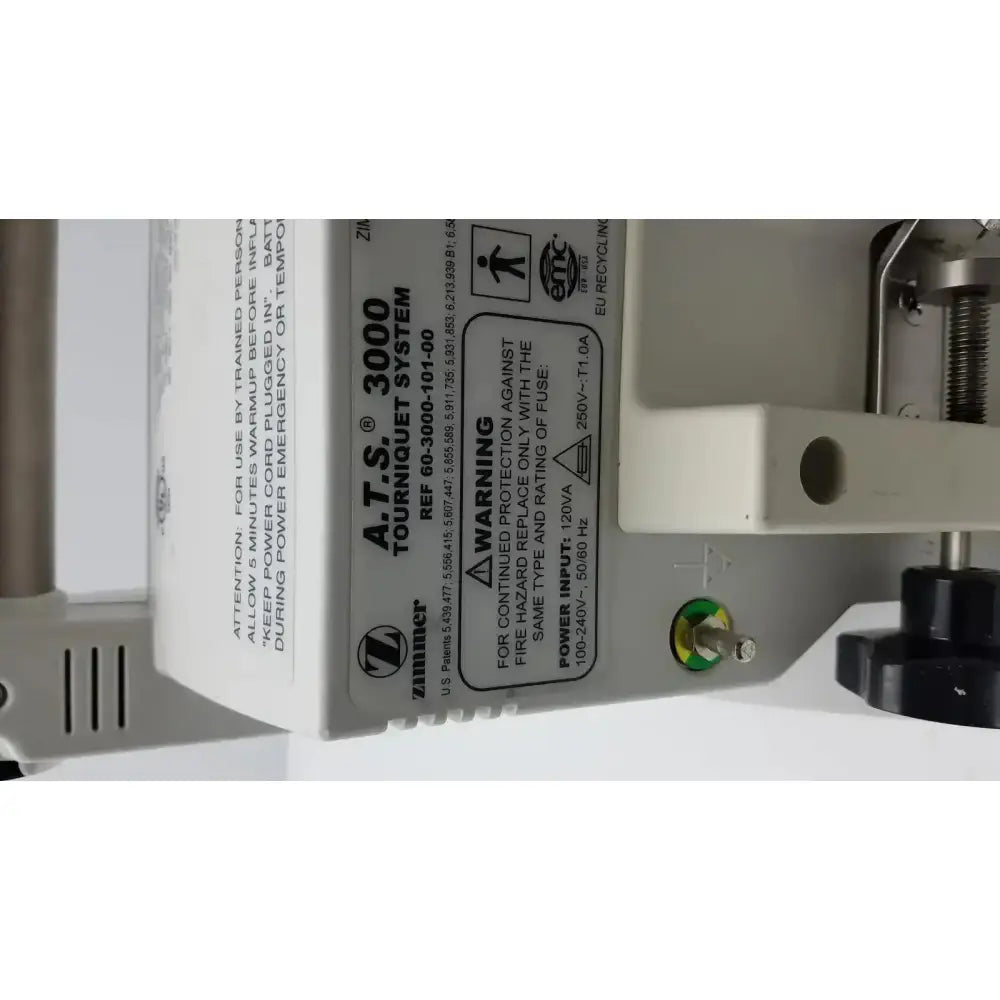 Vendor Unknown - MANUAL REVIEW Zimmer Hall ATS 3000 Automatic Tourniquet System 60-3000-101-00 Automatic Tourniquet System, second-hand product photo 8