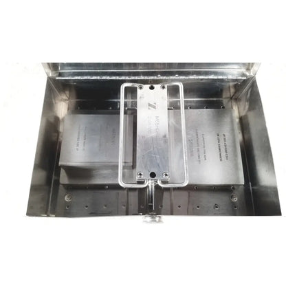 Silver metallic z meshop 100 model metal plate with engraved text and mounting holes for zimmer meshgraft dermatome use